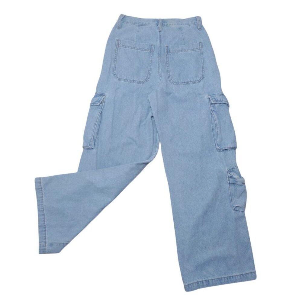 Universal Thread Light Blue Wide-Leg Cargo Jeans Womens 4R Cotton & Lyocell. - Picture 8 of 10
